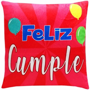  Cojin Cuadrado Globos Feliz Cumple 