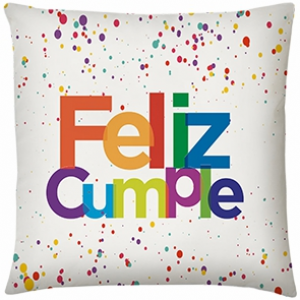  Cojin Cuadrado Feliz Cumple 