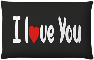  Cojin Rectangular I Love You Negro 