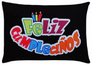  Cojin Feliz Cumpleaños Negro 